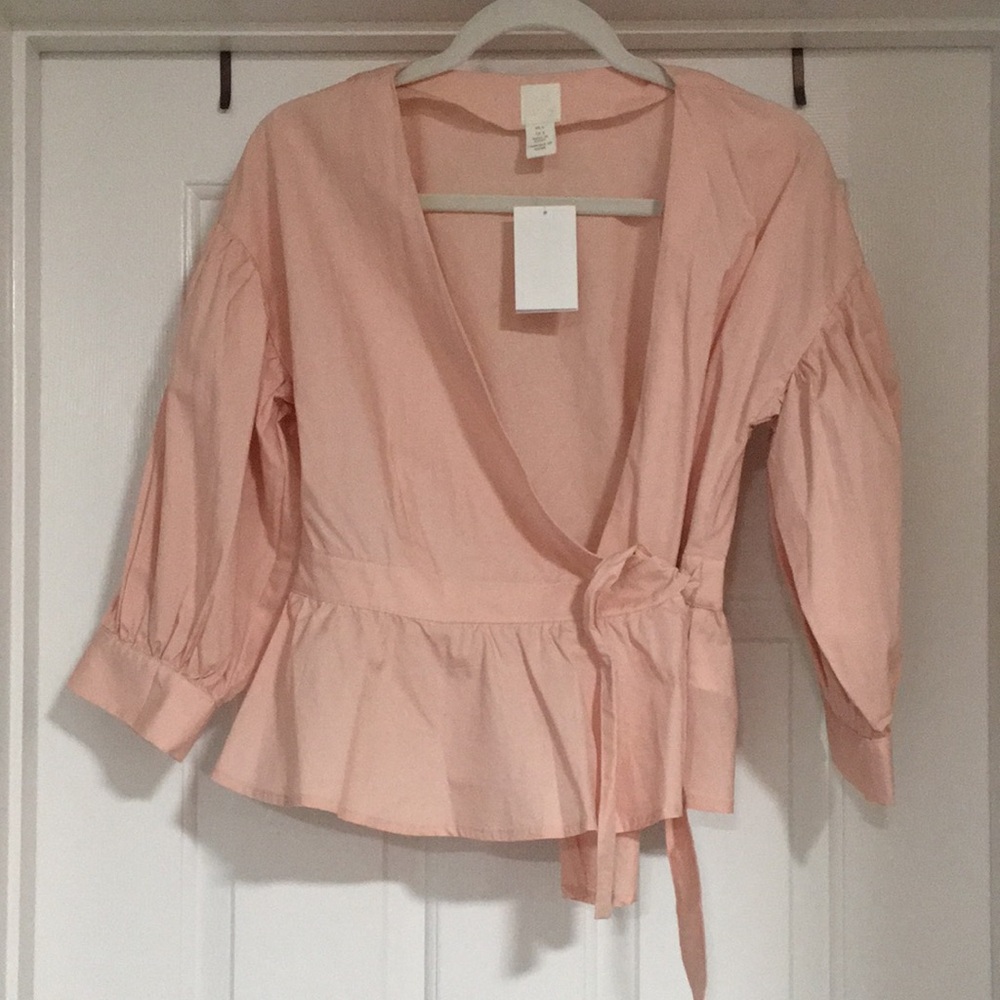 H&M NWT Women's Pink Wrap Top